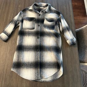 Black plaid shacket flannel